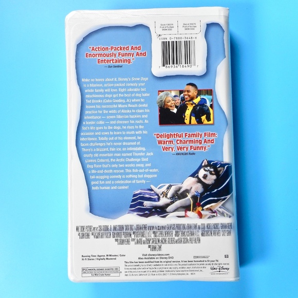 Disney Snow Dogs Movie VHS Video Tape Clam Shell 26507 Cuba Gooding Jr Husky - Picture 4 of 6
